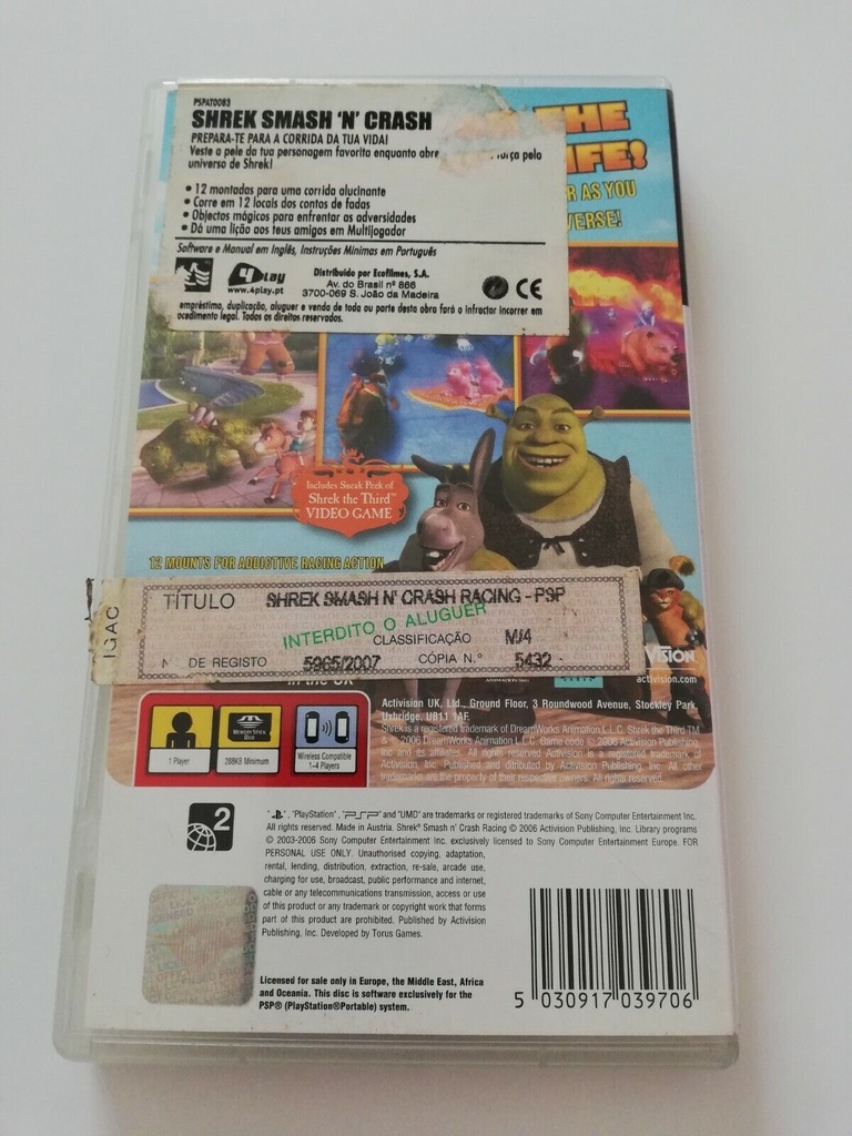 Shrek: Smash N' Crash Racing Sony PSP 2006 European Pal Version