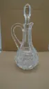 Vintage Pressed Glass Carafe Decanter with Handle & Stopper
