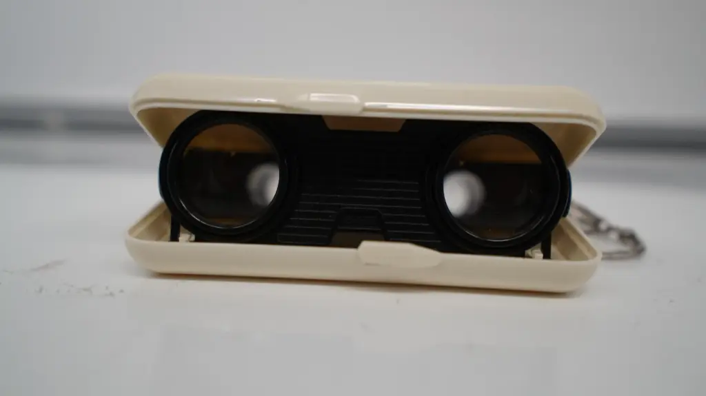 Vintage Theater De Meervaart Folding Opera Glasses Binoculars Keychain Pocket Viewer White