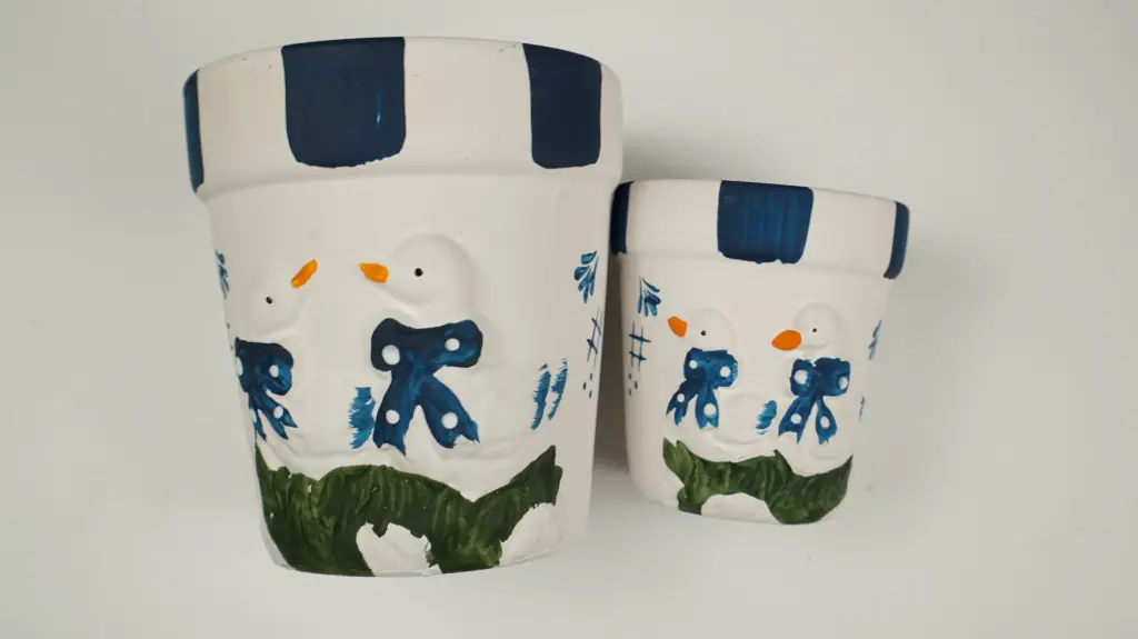 Ceramic Goose Planters Set of 2 Blue White Dutch Style Flower Pots