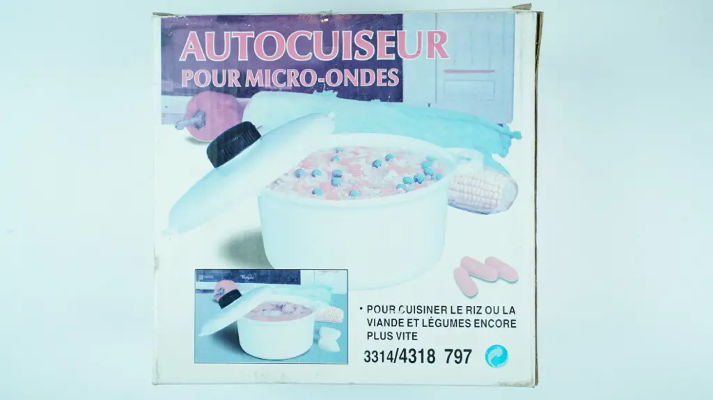 Microwave Pressure Cooker White Plastic Rice Steamer Cooking Pot 25 cm (3314/4318 797)