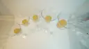 Set of 5 Clear Glass Tulip Votive Candle Holders with Yellow Candles (8–12 Inch)