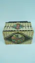 Vintage Floral Art Deco Style Rectangular Metal Storage Tins (Set of 2)