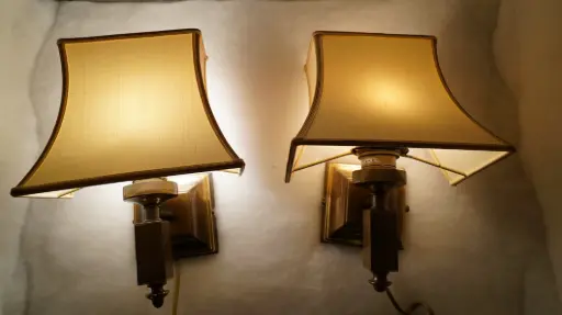 [HeIndWalWall00000002005] Herda Neo-Classical Wall Sconce Set (1970s)