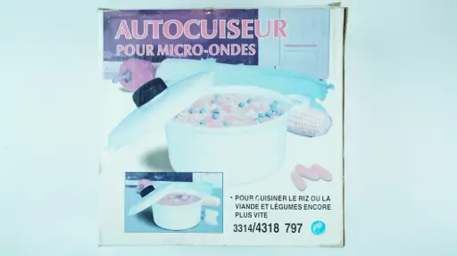 [MiMicr00000002733] Microwave Pressure Cooker White Plastic Rice Steamer Cooking Pot 25 cm (3314/4318 797)